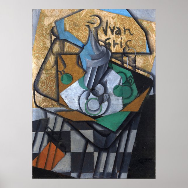Póster Gris - Tazas de jarra y vasos (Frente)