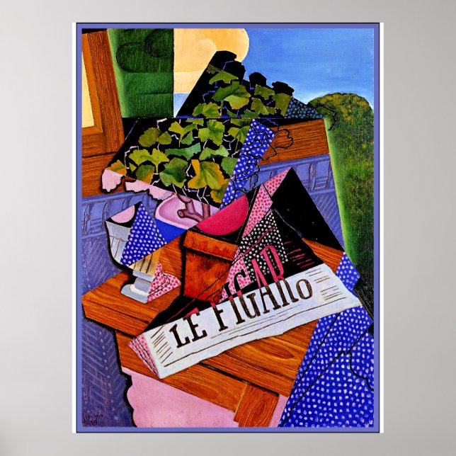 Póster Gris - Una olla de geranios (Frente)