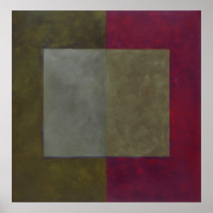 Póster gris, verde en rojo