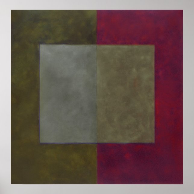 Póster gris, verde sobre rojo (Frente)