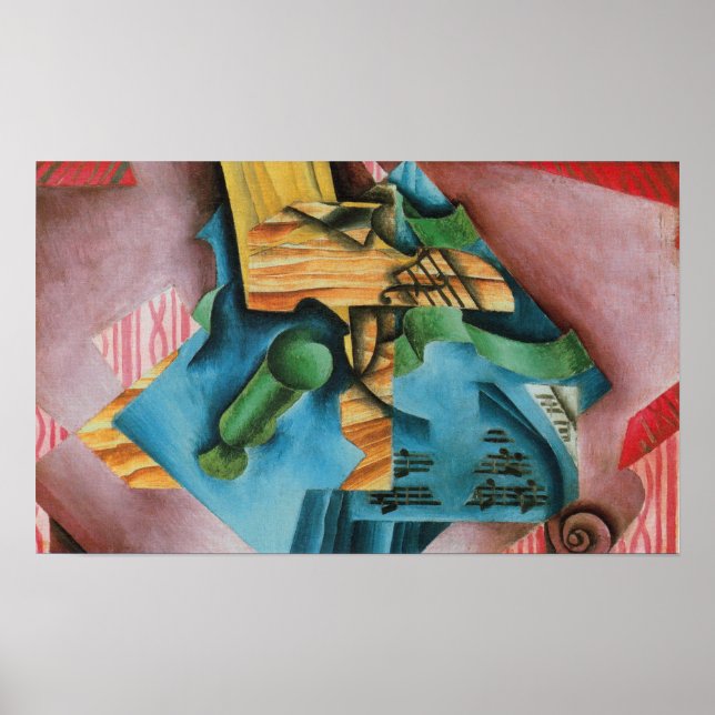 Póster Gris - Violín Y Vidrio (Frente)