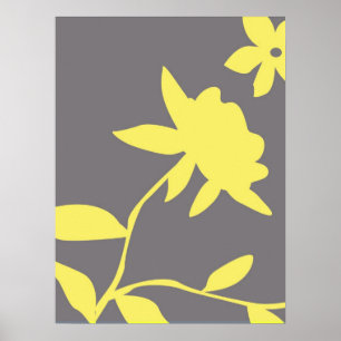 Póster Gris y amarillo