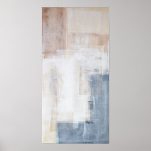 Poster gris y beige de la pintura del arte