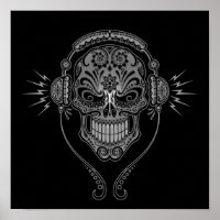Gris y DJ negro Sugar Skull
