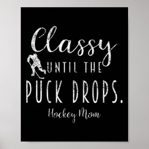 Póster Grita hasta que caiga el disco Mamá de hockey dive