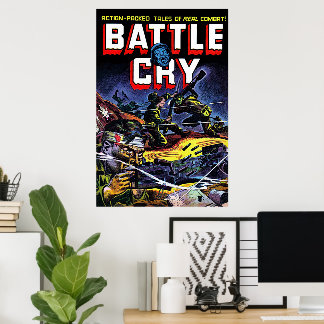 Póster Grito de batalla 07 Guerra Cómics antiguos