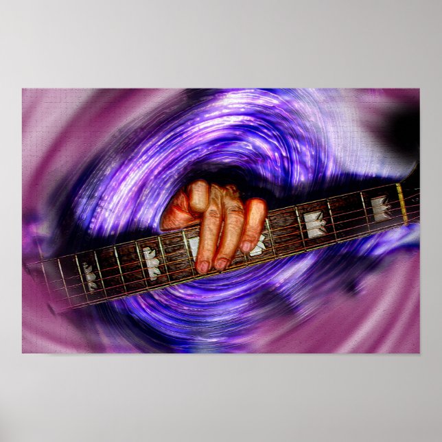 Póster Grito de guitarra morado vórtex (Frente)