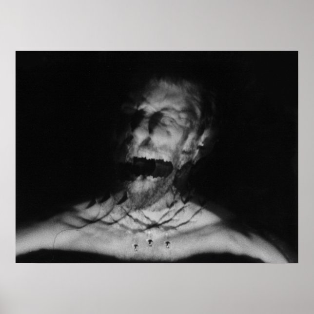 Póster Grito fotografía en blanco y negro (Frente)