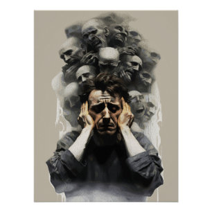 Póster Grito Surrealista – Pintura Abstracta Emocional Os
