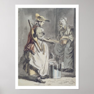 Póster Gritos de Londres: Una lechera, c.1759 (pluma y pi