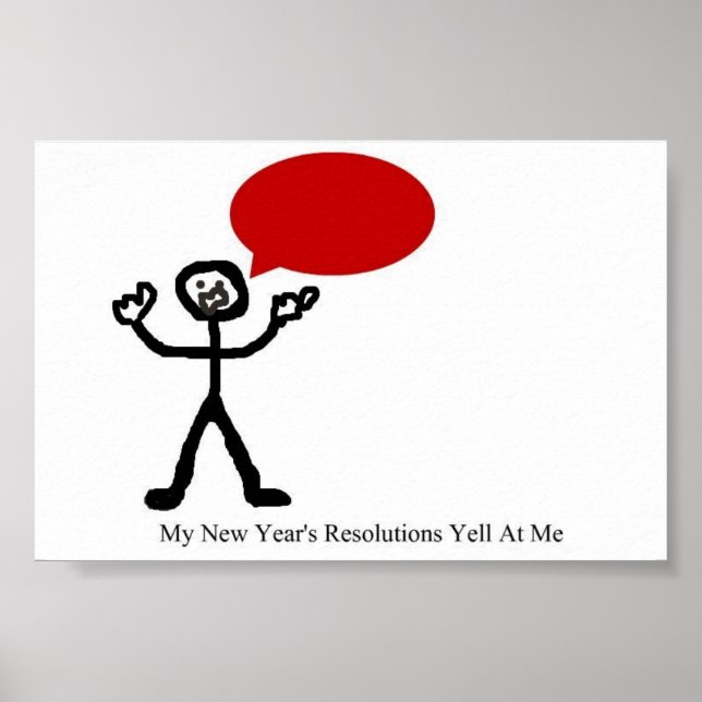 Póster Gritos de resolución de Año Nuevo (Frente)