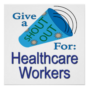 Póster Gritos para los trabajadores de la salud