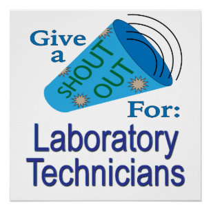 Póster Gritos para técnicos de laboratorio