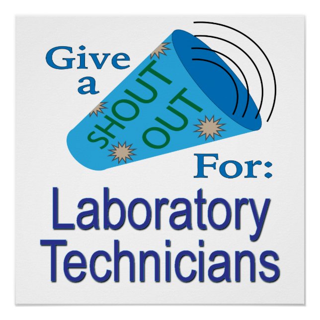 Póster Gritos para técnicos de laboratorio (Anverso)
