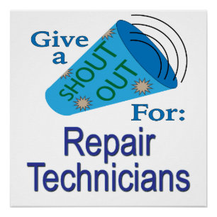 Póster Gritos para técnicos de reparación