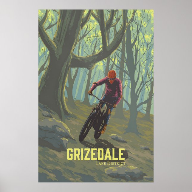 Póster Grizedale Mountain Biking Travel Poster (Frente)