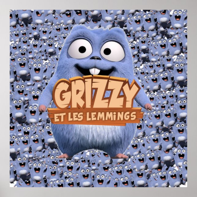 Póster Grizzy y la colección favorita de niños de Lemming (Frente)