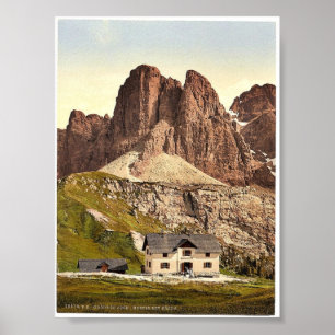 Póster Grodnerjoch, hospicio y Sella, Tirol, Austro-Hung