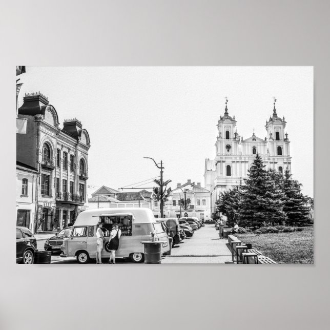 Póster Grodno Bielorrusia City Architecture Life People (Frente)