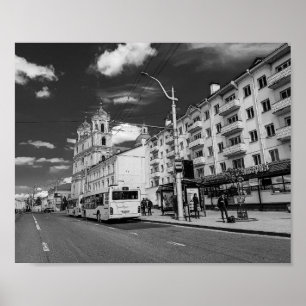 Póster Grodno Bielorrusia Vista de la ciudad de arquitect