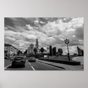 Póster Grodno Bielorrusia Vista de la ciudad de arquitect