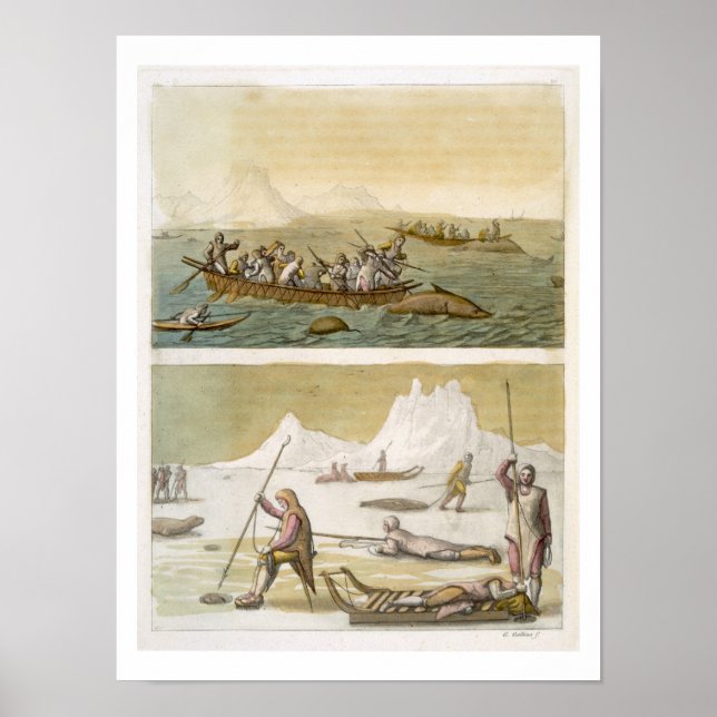 Póster Groenlandia: Pesca de ballenas y caza de focas, de (Frente)