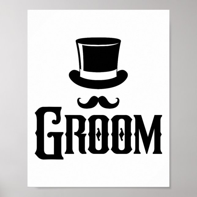 Póster Groom Bacheler Party Top Hat Boda Funny Matchin (Frente)