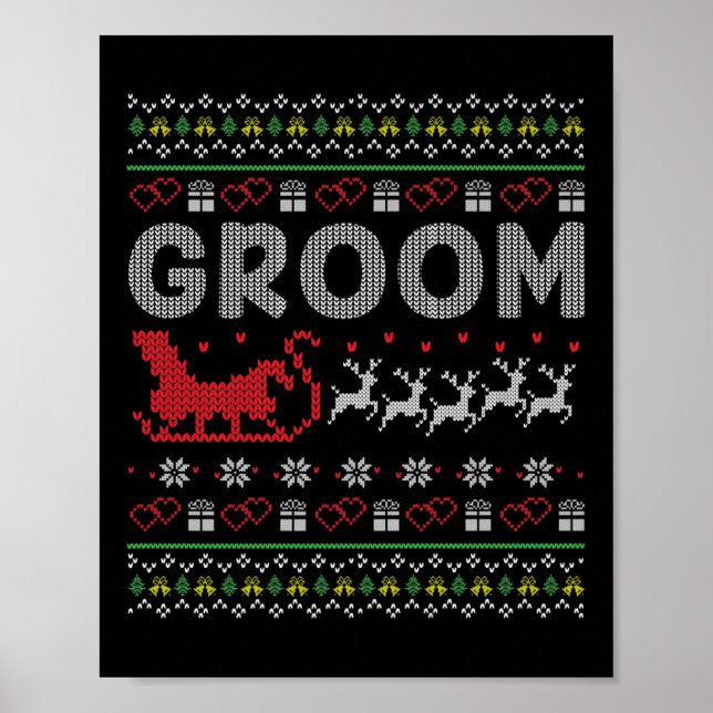 Póster Groom Bride Navidades Xmas Pareja Feo Gi (Frente)