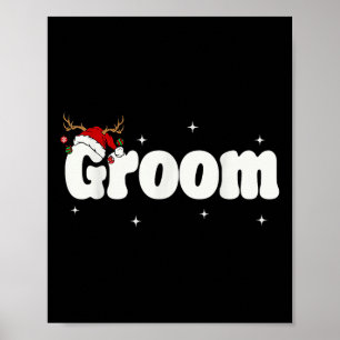Póster Groom Bride Santa Parejas Navidades Ropa de Navida