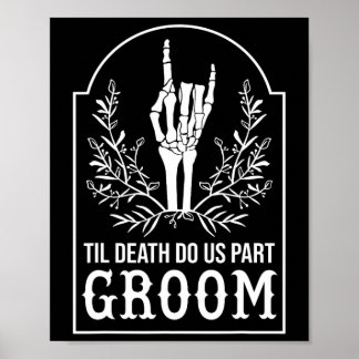 Póster Groom Bride Skeleton Parejas a juego Boda