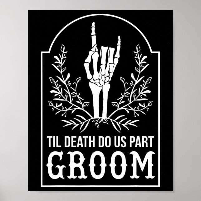 Póster Groom Bride Skeleton Parejas a juego Boda (Frente)