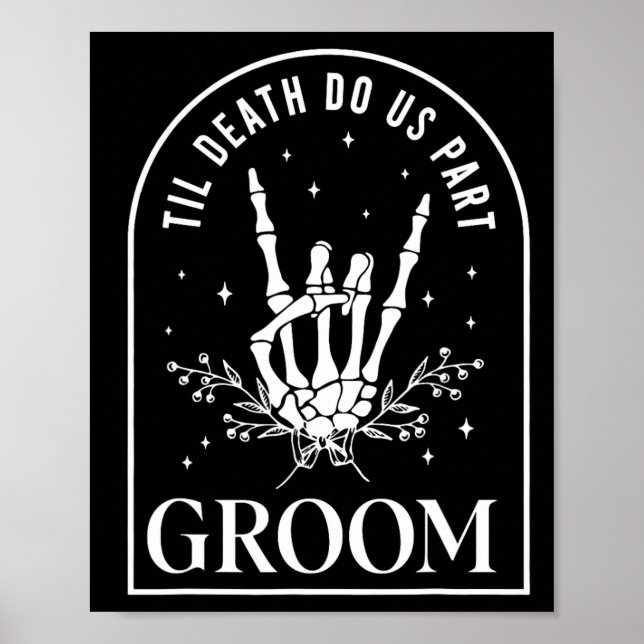 Póster Groom Bride Skeleton Rock Hand Boda Hal (Frente)