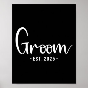 Póster Groom Est 2025 Boda casada partido de novias Bache