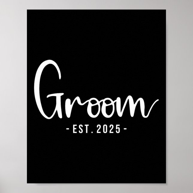 Póster Groom Est 2025 Boda casada partido de novias Bache (Frente)