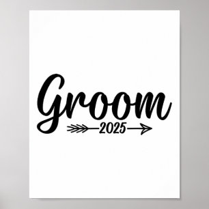 Póster Groom Est. 2025 Compromiso de Bodas casados