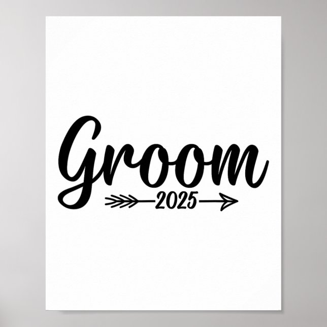 Póster Groom Est. 2025 Compromiso de Bodas casados (Frente)