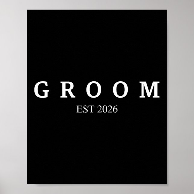 Póster Groom Est. 2026 Boda Casada (Frente)