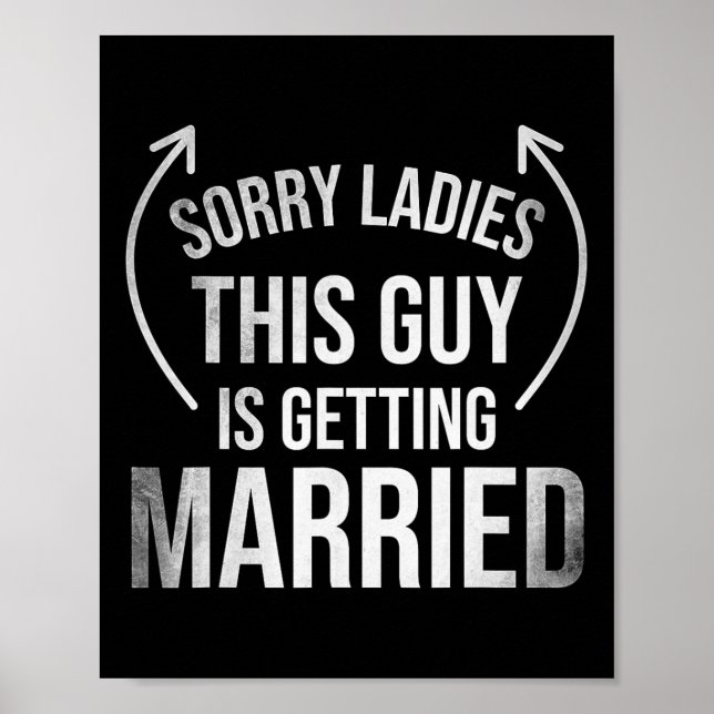 Póster Groom Funny Bachelor Suministros Ropa Fiesta Weddi (Frente)