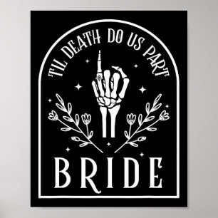 Póster Groom Skeleton Boda de compromiso de Halloween gót