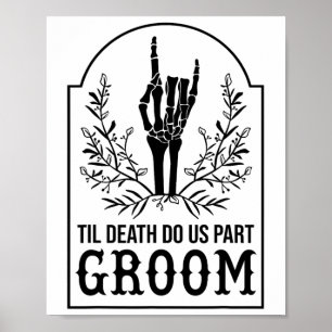 Póster Groom Skeleton Parejas Parejas Coincidiendo Boda H