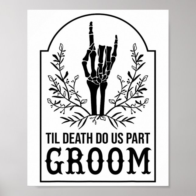 Póster Groom Skeleton Parejas Parejas Coincidiendo Boda H (Frente)