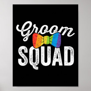 Póster Groom Squad Shirt Lgbt Orgullo Gay Bacheler Boda