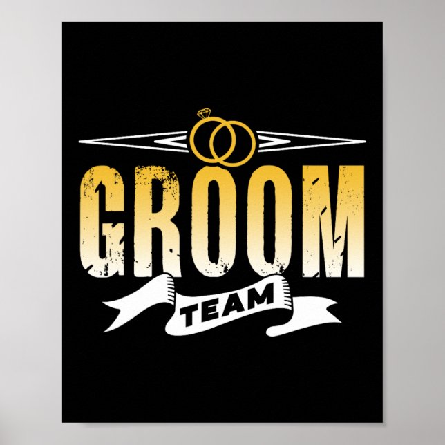 Póster Groom Team Boda Bachelor Party Sayings (Frente)