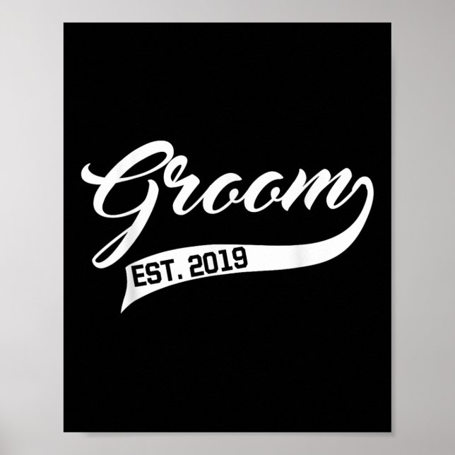 Póster Groom To Be Shirt Bride Est 2019 Funny Boda (Frente)