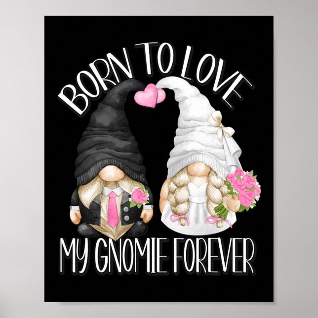 Póster Groom Y Bride Gnoms Para Boda Bachelor De Pareja (Frente)