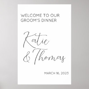 Póster Groom's/Rehearsal Wedding Dinner Welcome Sign