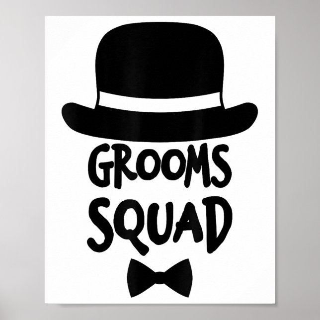 Póster Grooms Squad Shirt White Para El Partido Del Solte (Frente)