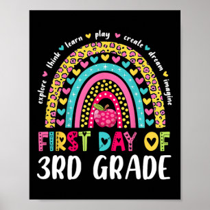Póster Groovy 3º Grado De Vuelta A La Escuela Primer Día