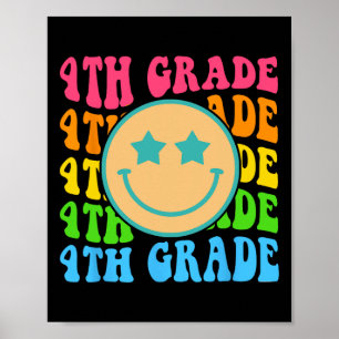 Póster Groovy 4º Grado Vibes Enfrenta A Profesores Retro
