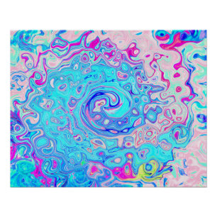 Póster Groovy Abstracto Retro Azul Huevo de Robin Torbell
